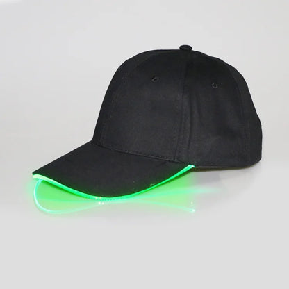 Fiber Optic LED Baseball Cap – 7-Color Luminous Light-Up Hat with USB Rechargeable Design for Parties, Performances & EDC