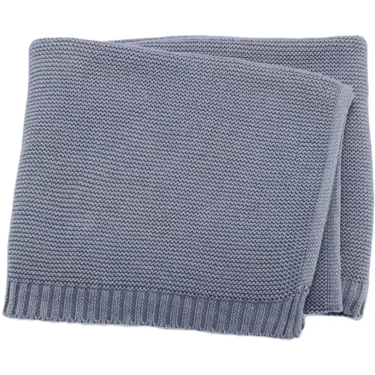 Personalized Baby Knitted Blanket – Custom Name Cotton Newborn Wrap for Winter Warmth & Comfort
