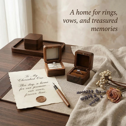 Personalized Wooden Jewelry Box with Custom Engraving for Rings, Earrings, Bracelets, Wedding Proposals & Gift Packaging