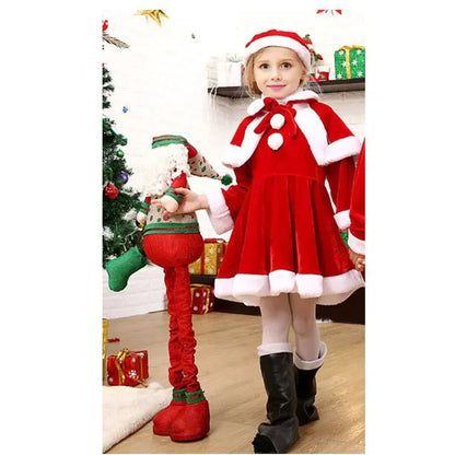 Baby Boys and Girls Santa Claus Christmas Costume Set, Kids Xmas Outfit with Top, Pants or Dress, Hat and Belt, Cute Holiday Cosplay Clothing for Christmas Parties, New Year Celebrations and Festive Events