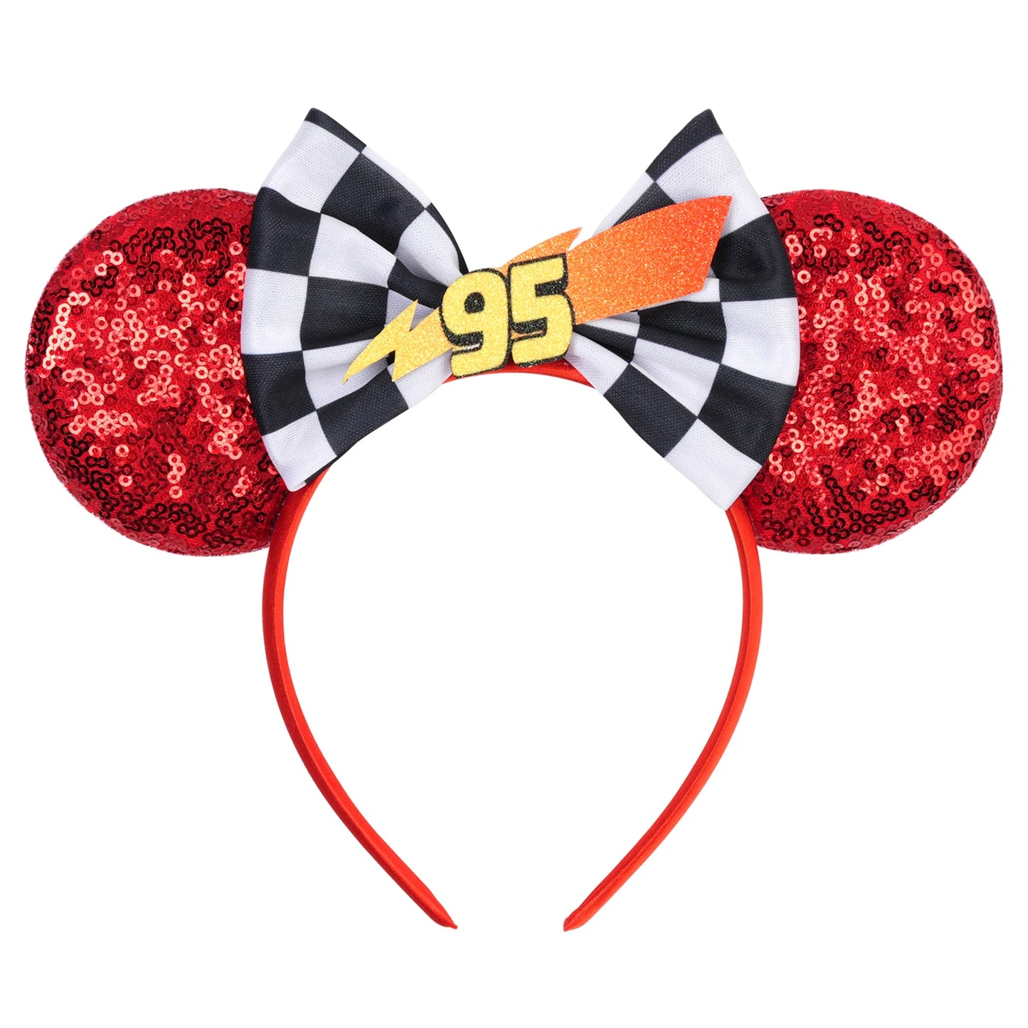 Diadema de orejas de Mickey Mouse de Lilo & Stitch – Lazo de lentejuelas de 5" Accesorio para el cabello de dibujos animados para mujeres y niñas | Diadema para fiestas y festivales
