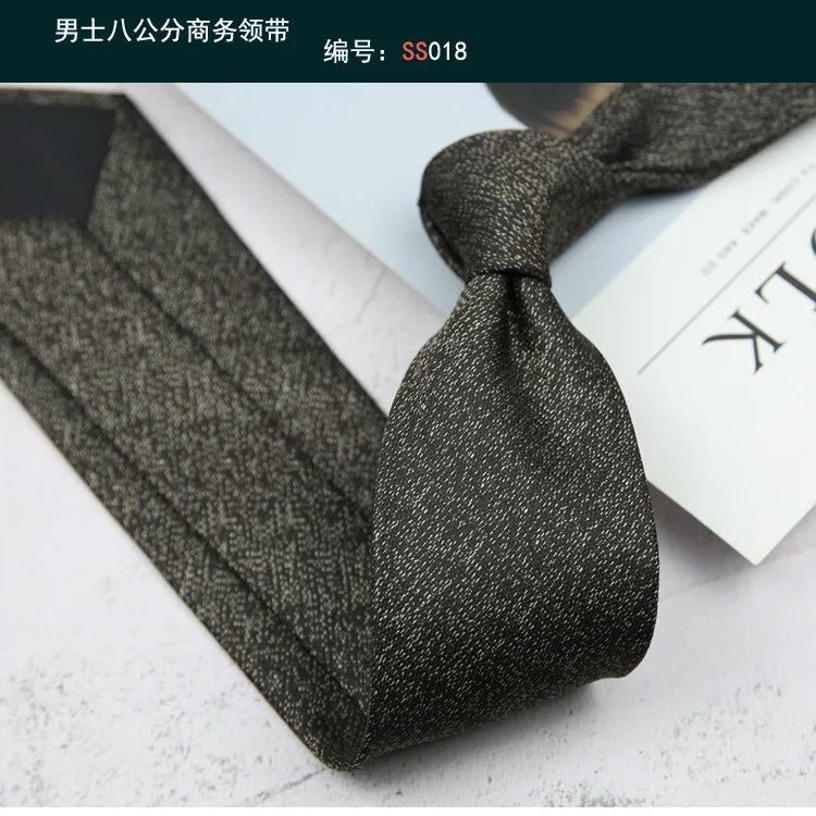 Corbata de hombre de 8 cm con rayas tejidas, formal de negocios para bodas, oficina y fiestas