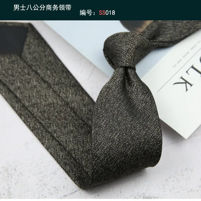 Corbata de hombre de 8 cm con rayas tejidas, formal de negocios para bodas, oficina y fiestas