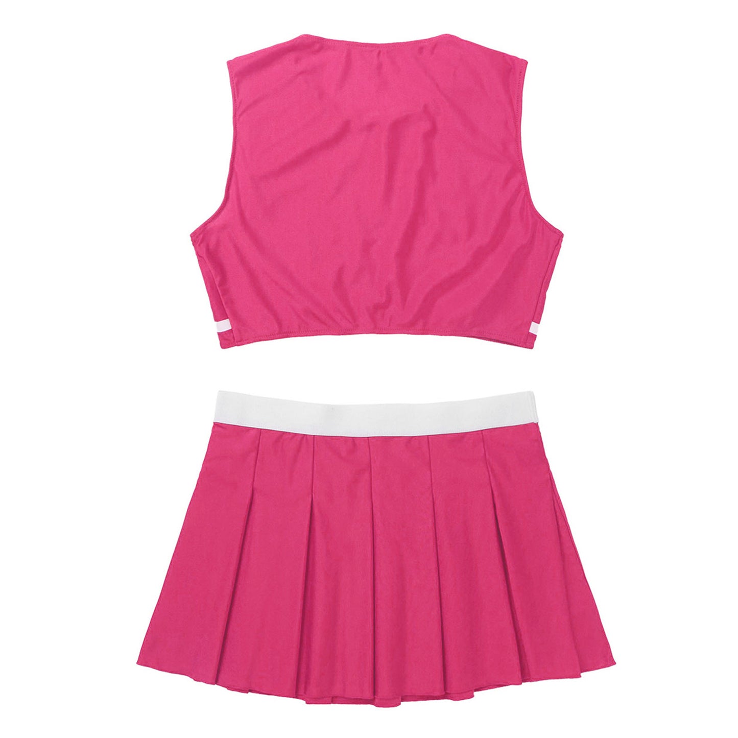 Women’s Cheerleader Cosplay Costume – Uniform Set (Crop Top + Mini Pleated Skirt, Carnival Outfit)