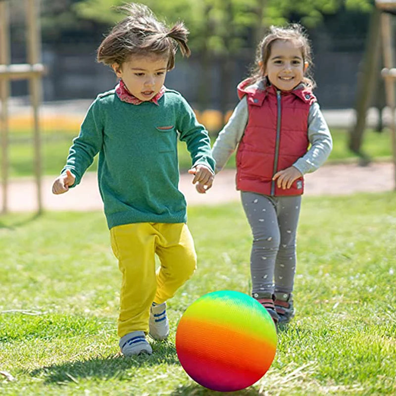 Kickballs Playground Balls – 8.5 Inch Rainbow Basketball & Soccer Toy for Children, Outdoor Sports Games & Kindergarten Play Equipment