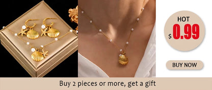 Pulsera de acero inoxidable 316L con dijes de estrellas de mar, luna y estrellas doradas – Cadena de muñeca moderna para mujer, regalo de joyería para fiestas