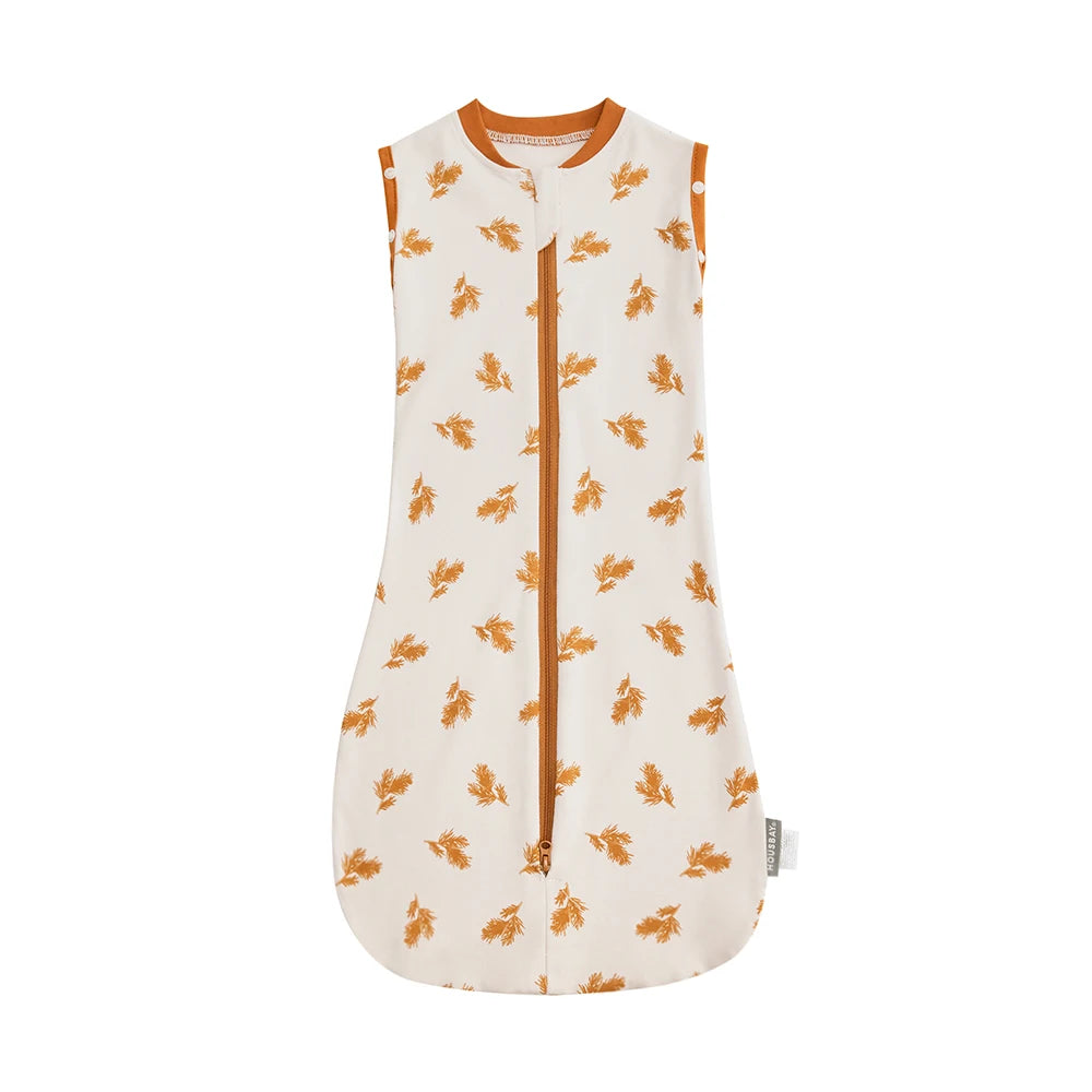 Gigoteuse Bébé 100 % Coton – Doux Sac de Couchage sans Manches pour Nouveau-né avec Fermeture Éclair Bidirectionnelle pour l'Été et les Changements de Couches Faciles