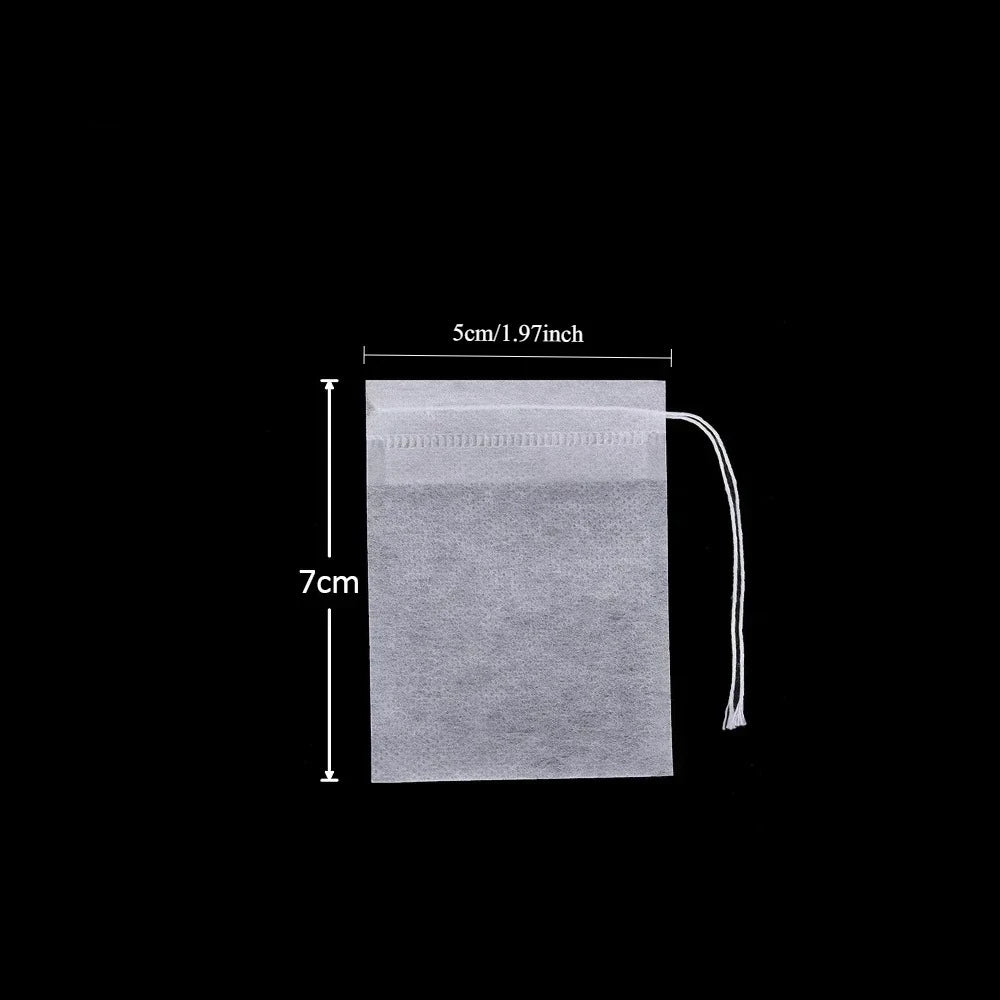100-1000pcs Disposable Tea Filter Bags – Nonwoven Drawstring Tea Strainer Bags, Single Use Loose Leaf Tea Bags for Coffee, Herbs, Spices & Kitchen Brewing Accessories