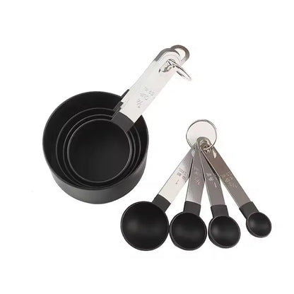 8PCS Stainless Steel Measuring Cups & Spoons Set – Precise Baking & Cooking Measuring Tools for Cake, Pastry & Kitchen Food Preparation