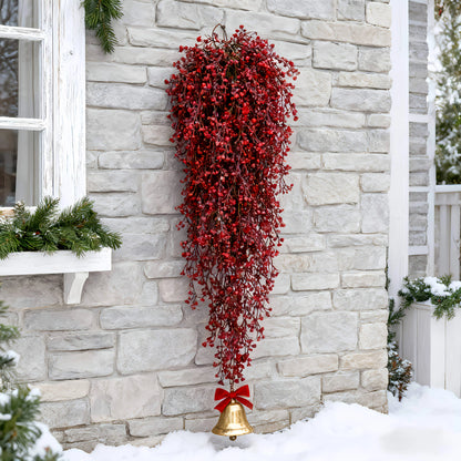 3PCS Artificial Red Fern Hanging Garland – Faux Ivy Plant Vines for Christmas, Wedding, Table, Party & Garden Home Decor