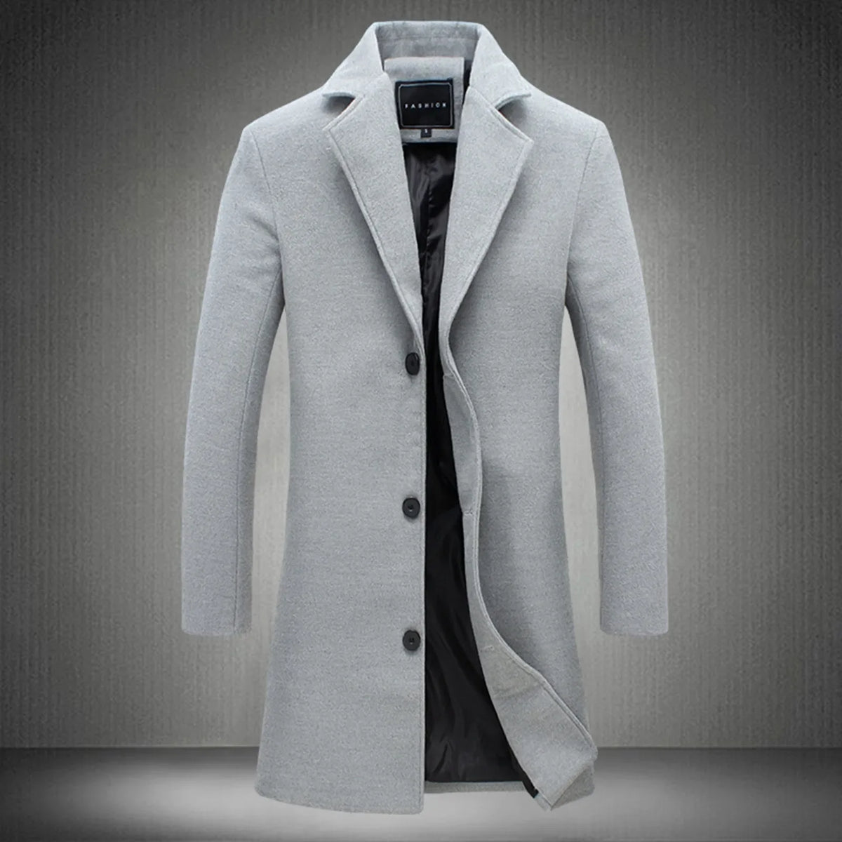 Men’s Wool-Blend Trench Coat – Fashionable Casual Business Overcoat, Leisure Outerwear with Punk-Inspired Style