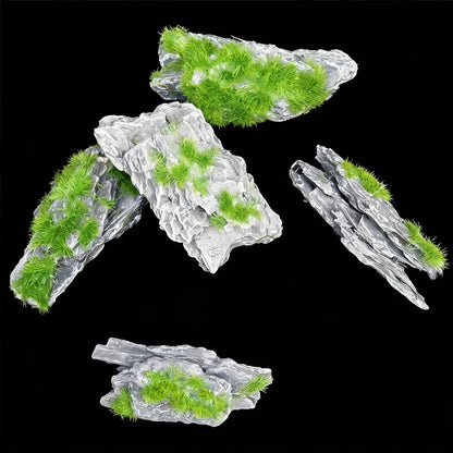 5PCS Irregular Miniature Rocks – 4-6cm Realistic Simulation Stones for Micro Landscape, Model Forest, DIY Crafts & Outdoor Decoration