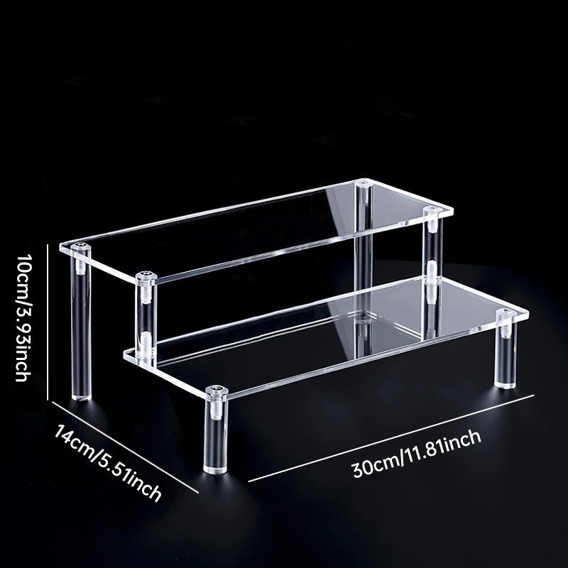 Support d'affichage en acrylique – Présentoir organisateur transparent à 1-5 niveaux pour parfums, poupées, figurines et objets de collection