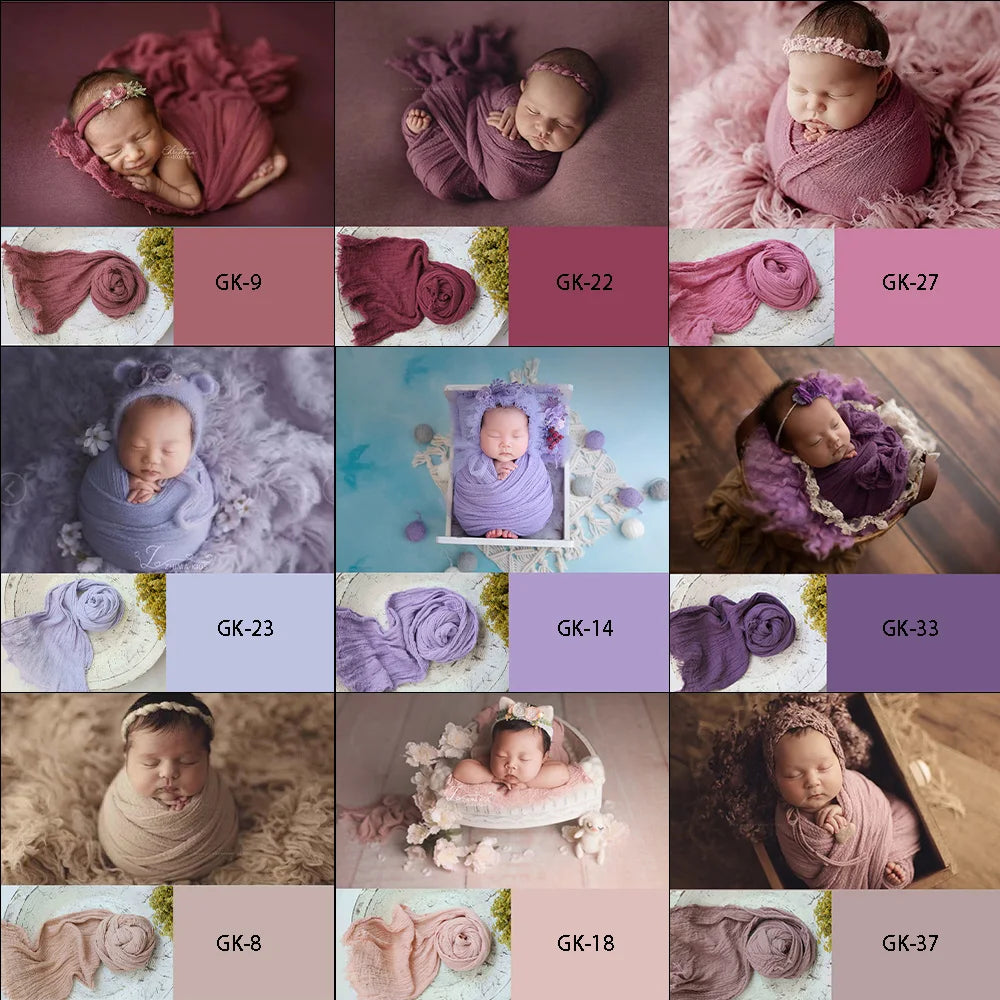 Envoltura profesional de fotografía para recién nacidos – Manta de muselina elástica de algodón suave para sesiones de fotos de bebés y accesorios de estudio