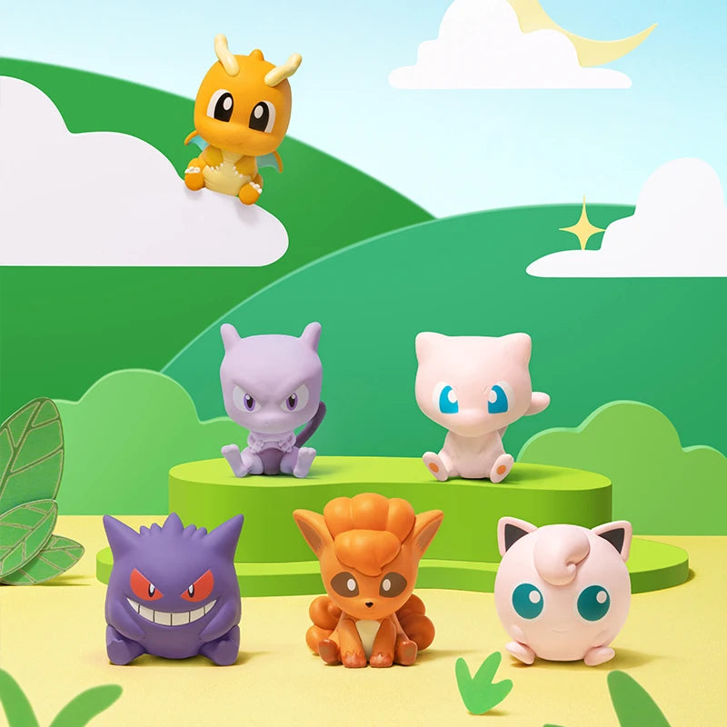 Pokémon Anime Poké Ball Action Figures – Mini Dolls (Dragonite, Sylveon, Gengar, Vulpix) Genuine Original Model Ornament Toy Gift