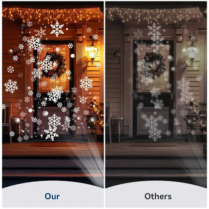 LED Snowflake Christmas Projector Light – USB-Powered Rotating Snowflake Pattern Lamp for Festive Holiday Home Decorations