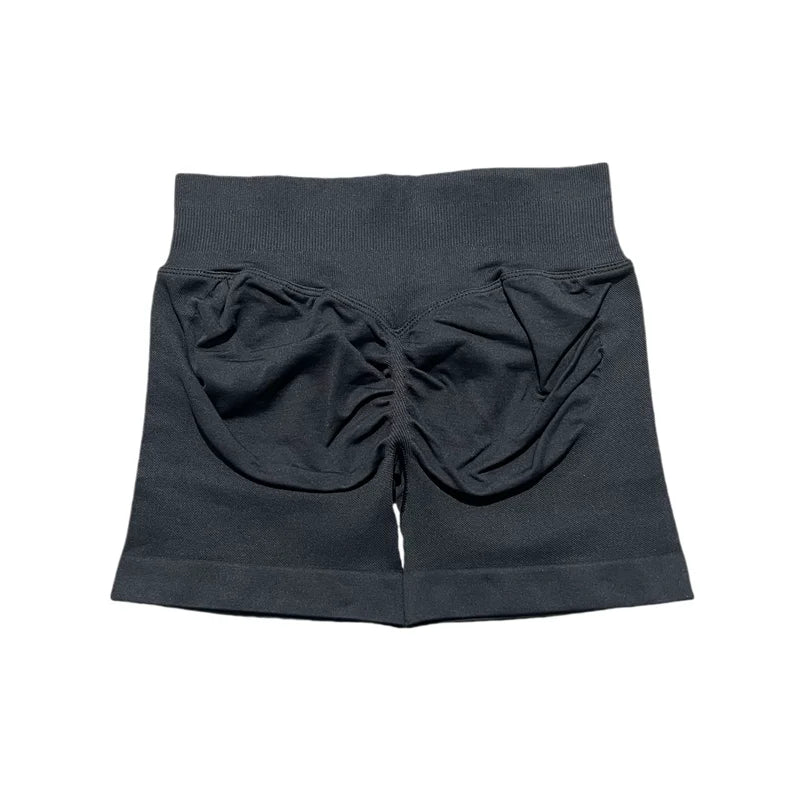 Pantalones cortos de gimnasio sin costuras con efecto Scrunch Butt para mujer – Pantalones cortos de yoga de cintura alta para correr, entrenar, fitness y ropa deportiva