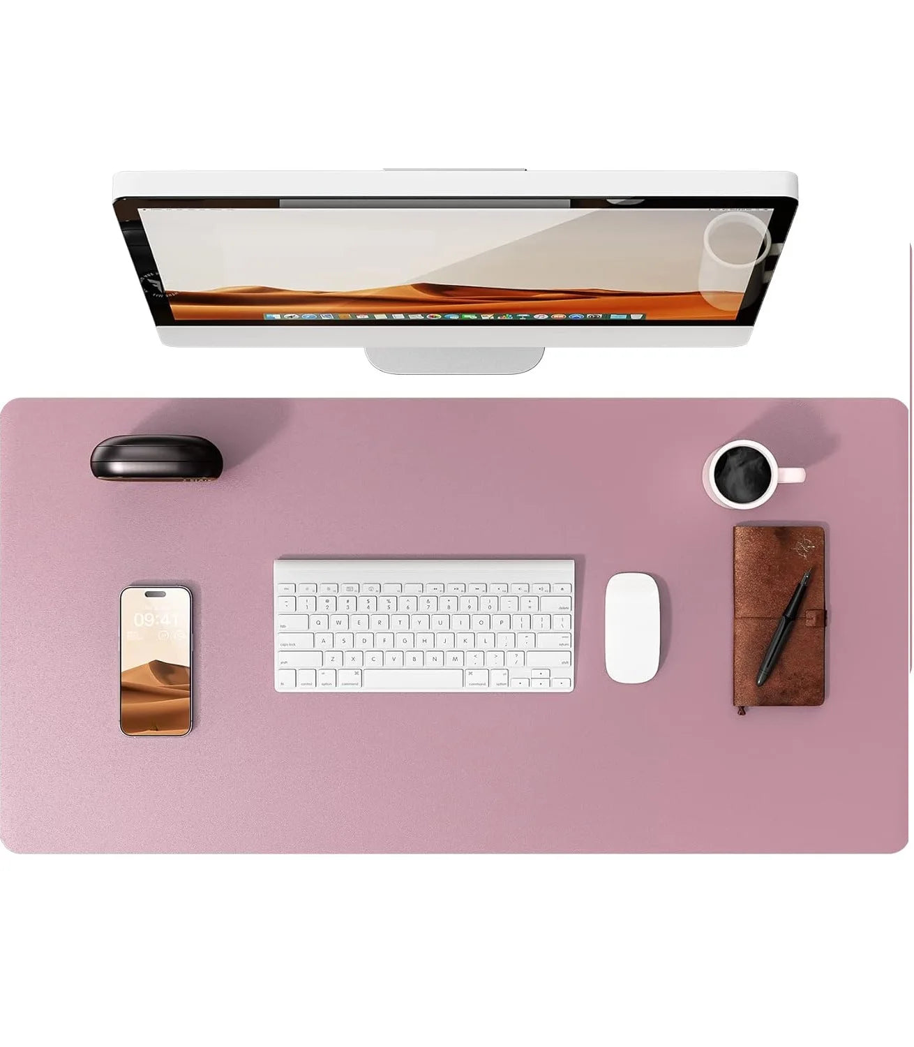 Alfombrilla de escritorio grande de cuero PU - Mouse Pad antideslizante y protector de escritorio para laptop, teclado, oficina y juegos