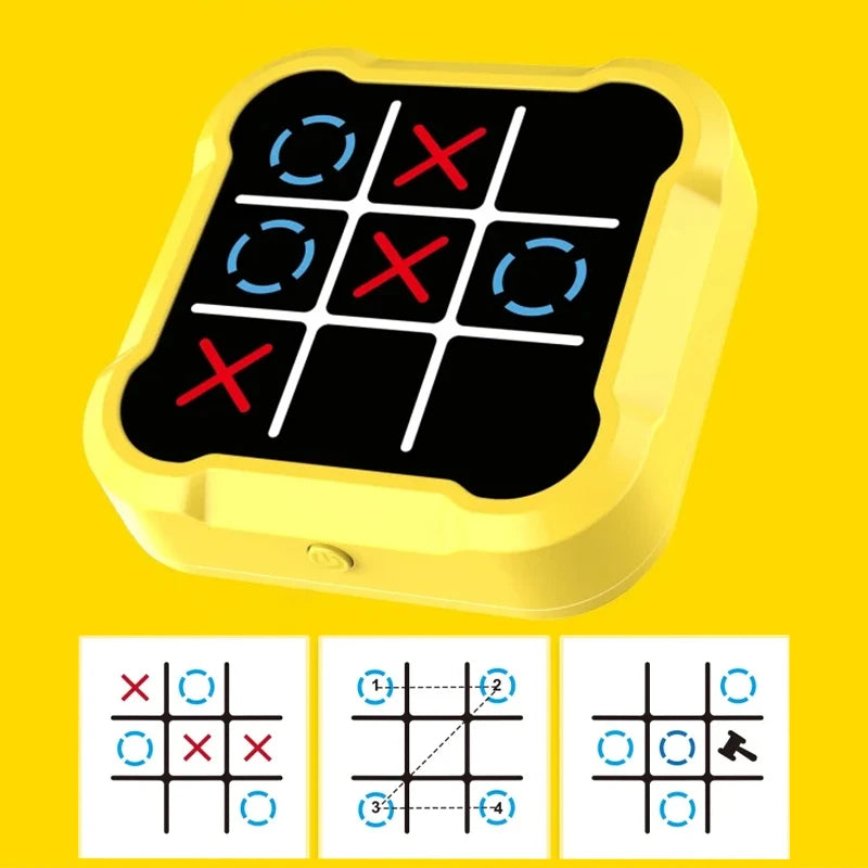Jeu d'échecs et de morpion électronique – Jeu de société stratégique multifonctionnel pour enfants, jouet interactif d'entraînement cérébral, puzzle logique éducatif et cadeau d'activité parent-enfant amusante
