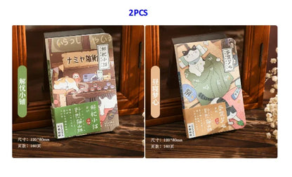 Carnet de poche Kawaii Chat de dessin animé – Mini carnet, agenda et journal de style japonais pour l'école et les voyages