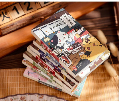 Carnet de poche Kawaii Chat de dessin animé – Mini carnet, agenda et journal de style japonais pour l'école et les voyages
