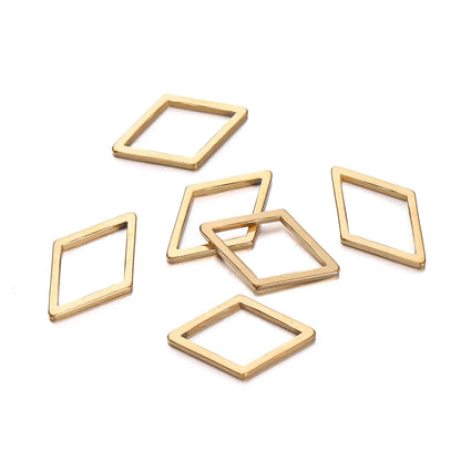 10 breloques géométriques creuses en acier inoxydable pour bijoux – Connecteurs de pendentif pour boucles d'oreilles, colliers et fabrication de bijoux