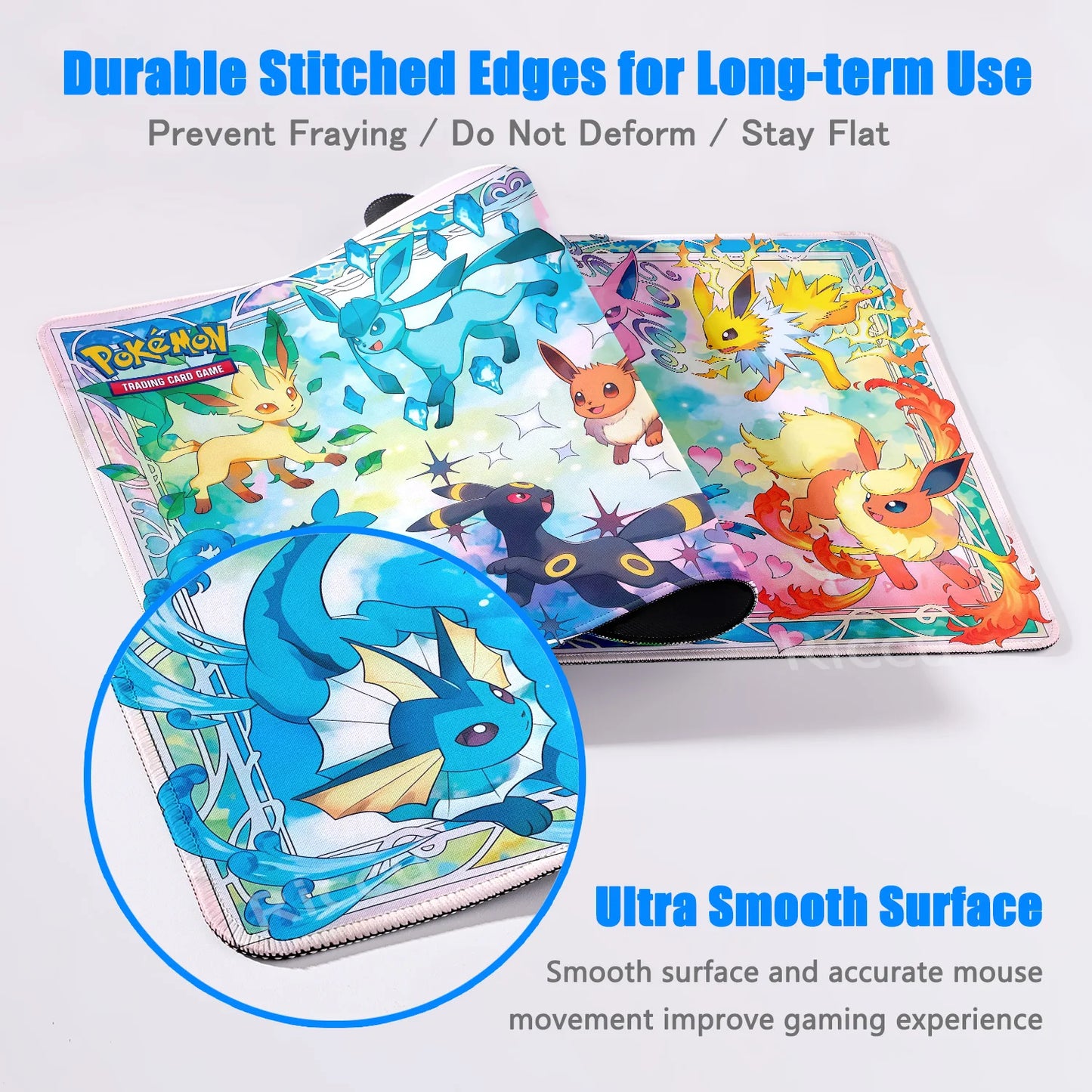 Japan Anime Gamer XXL Desk Mat – Eevee Kawaii Extended Mouse Pad (900×400 Gaming Keyboard & Mouse Pad)