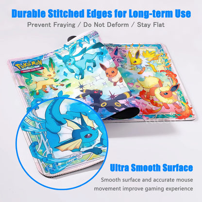 Japan Anime Gamer XXL Desk Mat – Eevee Kawaii Extended Mouse Pad (900×400 Gaming Keyboard & Mouse Pad)