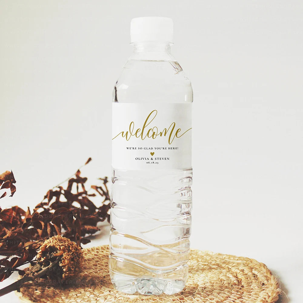 Personalized Wedding Water Bottle Labels – Custom Thank You Stickers for Bridal Shower, Birthday Party & Wedding Welcome Gifts | Event Decor