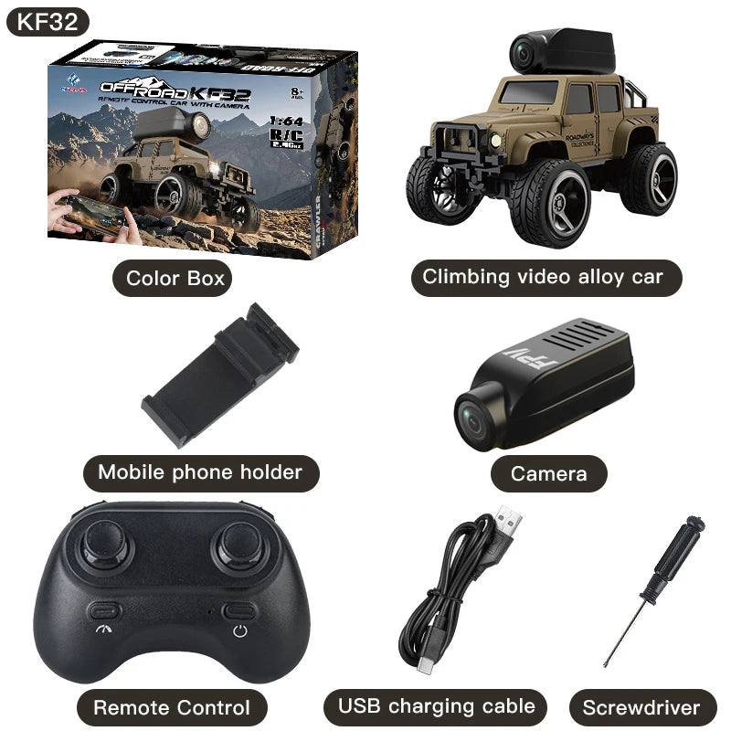 1:64 Mini RC Car with Camera – 2.4G Remote Control Racing Stunt Car with WiFi App Control for Kids