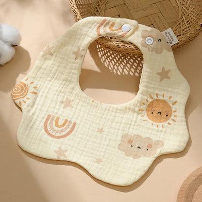 3PCS Pure Cotton Baby Gauze Towels – Soft Breathable Drool Bibs & Saliva Wipes for Newborns