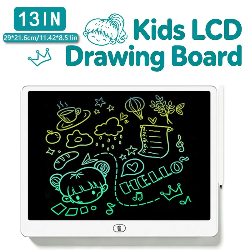 8/11/13/16-Inch LCD Writing Tablet for Kids – Reusable Handwriting Pad, Drawing & Painting Board, Educational Learning Toy for Boys and Girls