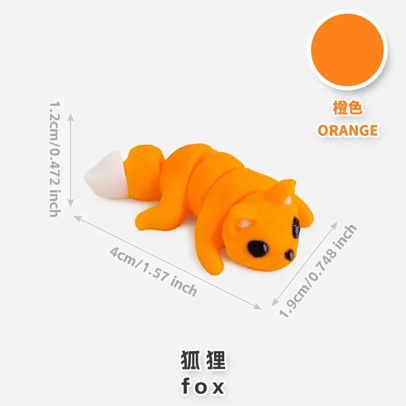 10/50 unidades de figuras de mini animales impresas en 3D – Modelos de simulación de dibujos animados móviles, juguetes coleccionables bonitos, decoración de escritorio y set de regalo de cumpleaños