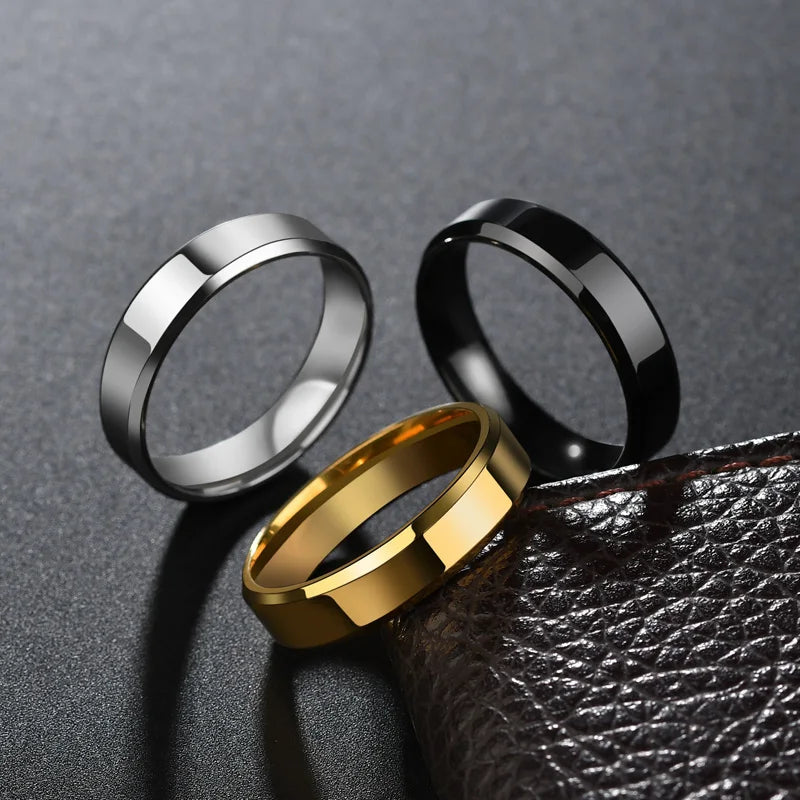 Stainless Steel Wedding Band Ring – 2mm, 4mm, 6mm & 8mm High Polished Smooth Ring for Men & Women | Minimalist Jewelry