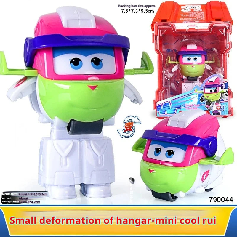 Super Wings Mini Transforming Plane Robot Toy – Anime-Style Deformation Action Figure, Transformable Aircraft Toy for Kids & Christmas Gifts
