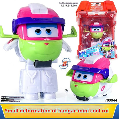 Super Wings Mini Transforming Plane Robot Toy – Anime-Style Deformation Action Figure, Transformable Aircraft Toy for Kids & Christmas Gifts