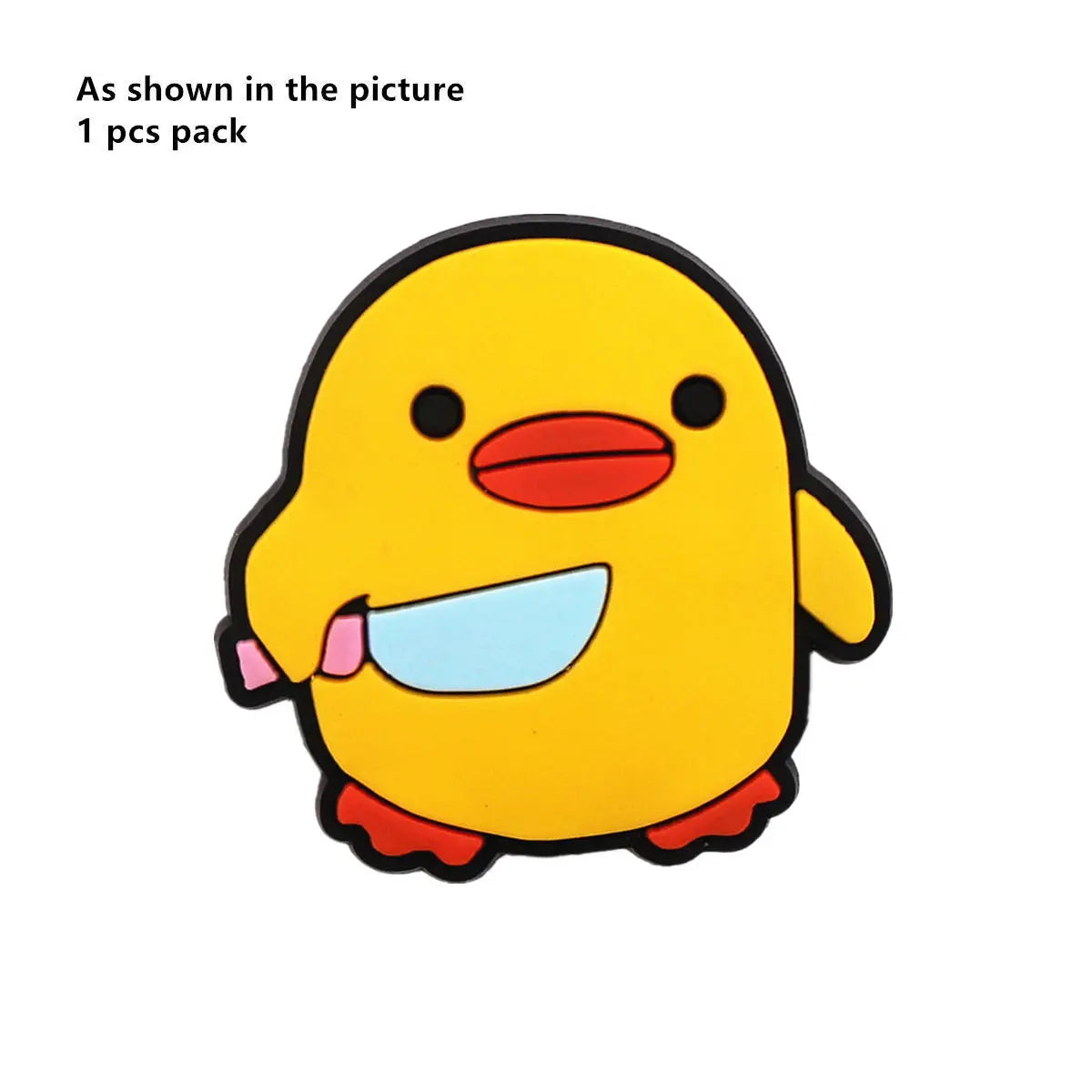 1PC Cartoon Animal Shoe Charm – Cute PVC Clog Pins with Duck, Penguin, Frog, Bear & Pig Designs, Funny Shoe Decorations