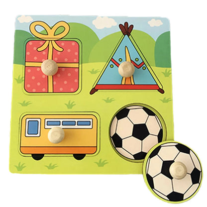 Jouet de puzzle en bois Montessori pour bébé – Jeu d'apprentissage éducatif pour les tout-petits de 1 à 3 ans, activité de développement cérébral d'association de formes pour enfants, cadeau d'anniversaire et jouet d'apprentissage précoce