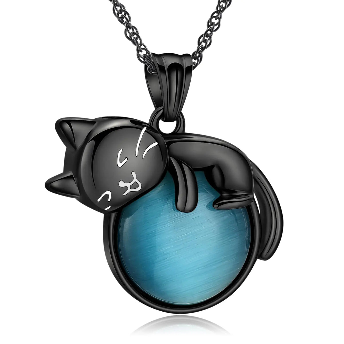 Pet Cremation Memorial Urn Necklace – Cat Ashes Keepsake Pendant with Moonstone, Pet Remembrance Jewelry & Memorial Gift