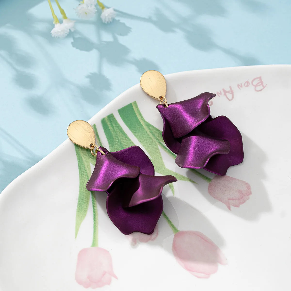 Multicolor Flower Earrings for Women – Delicate Petal Tassel Stud Earrings, Elegant Floral Jewelry for Everyday & Party Wear