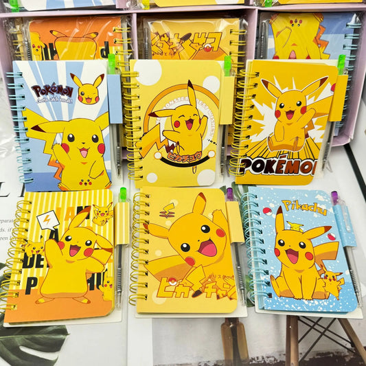 Cuaderno Pokémon Pikachu – Bonito diario en espiral con dibujos animados para la escuela y la oficina (cuaderno portátil)