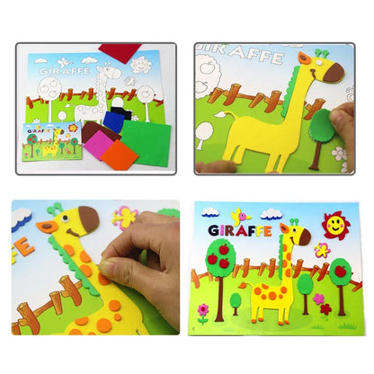 10/20PCS Pegatinas de Animales 3D de Goma EVA – Juego de Manualidades de Puzle de Dibujos Animados para Niños, Juguete Educativo Creativo, Regalo de Actividad Artística de Múltiples Diseños