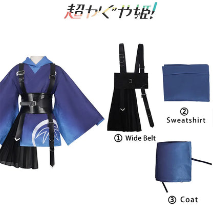 Cosmic Princess Kaguya Cosplay Costume Set with Wig & Cloak for Women