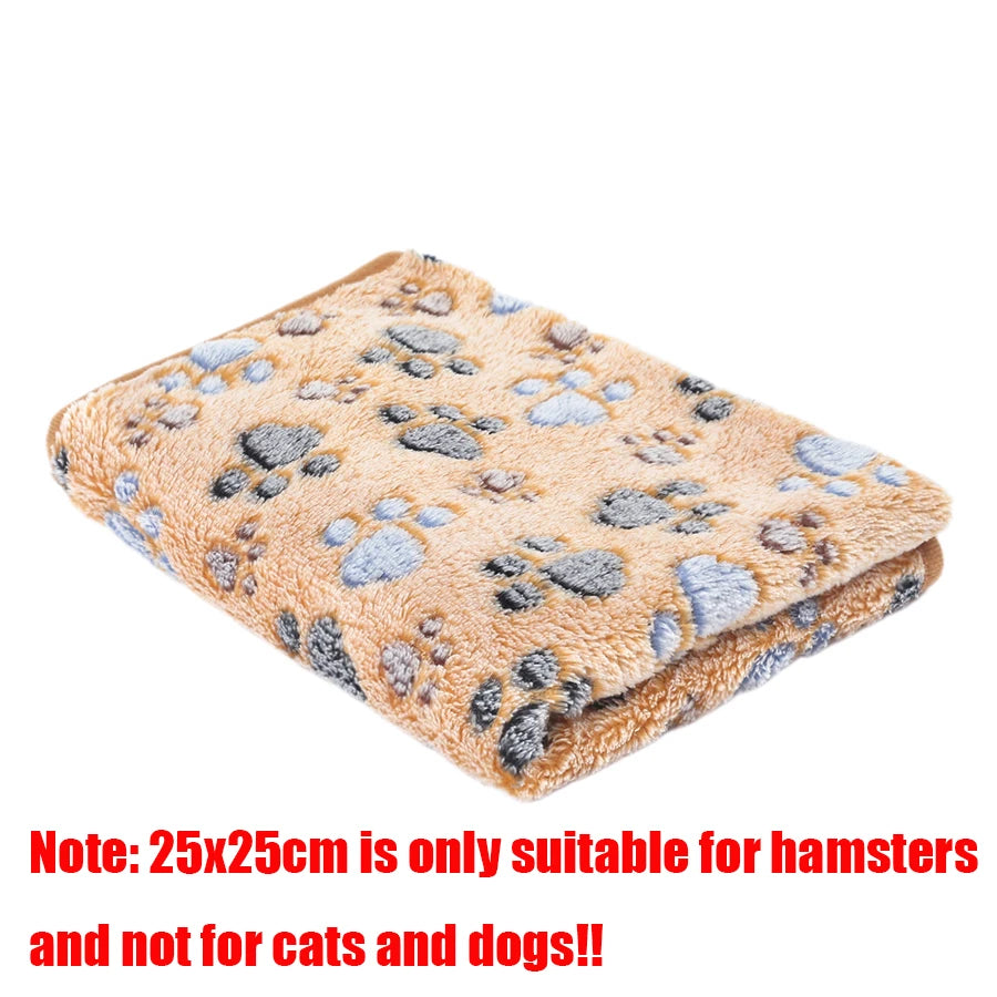 Soft Fluffy Pet Blanket – Warm Flannel Dog & Cat Sleeping Mat with Cute Paw Print Pattern, Cozy Comfortable Pet Bedding