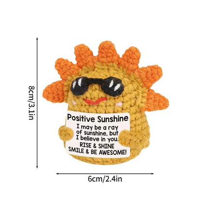 Poupée Pomme de Terre Énergétique Positive au Crochet – Figurine Mignonne en Tricot à Serrer, Artisanat Animalier Kawaii Fait Main au Crochet & Cadeau de Noël