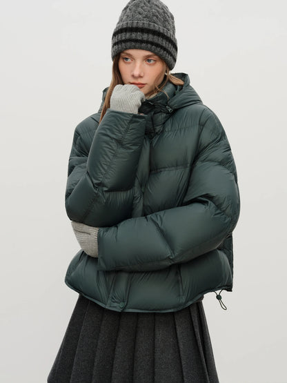 FSLE Women’s Hooded Puffer Jacket – Waterproof Quilted Winter Coat, Warm Oversized Short Bubble Jacket for Cold Weather