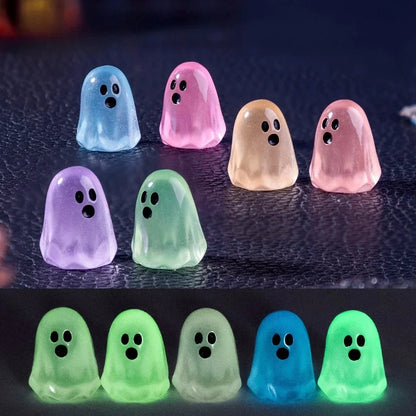 10/20/50 Pièces Fantômes Lumineux – Figurines Mini Halloween Luminescentes dans le Noir, Adorables Figurines Micro Paysage pour Jardin Féerique, Décoration de Fête et Objets de Collection