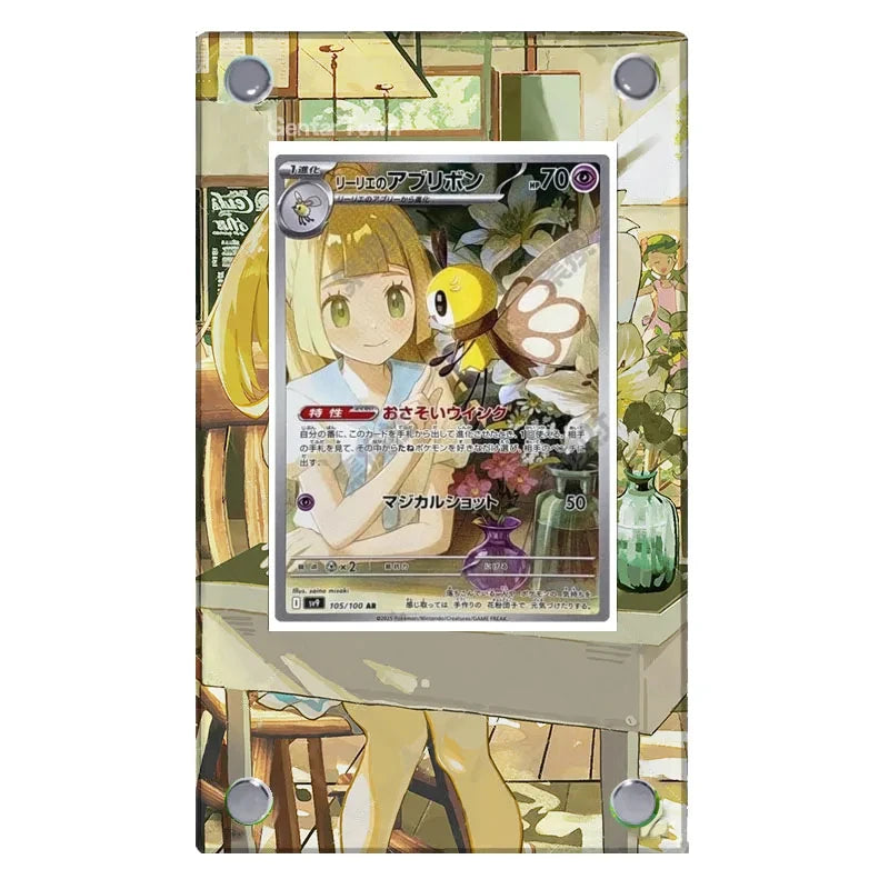 Expositor de metacrilato para cartas Pokémon – Psyduck, Bulbasaur, Mewtwo, Charmander y soporte protector para cartas de personajes