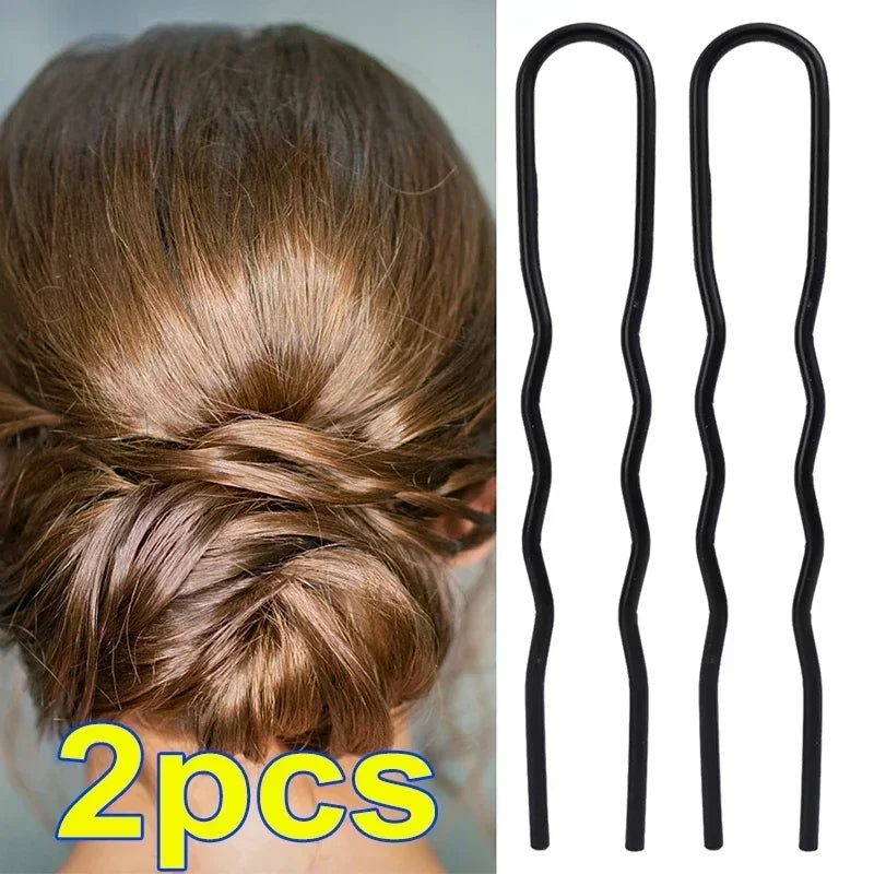 1/3PCS Black Metal Hair Fork Clips – Women's & Girls' Hair Pin Comb for Messy Buns, Updos & Side Styling, Elegant Hair Accessories