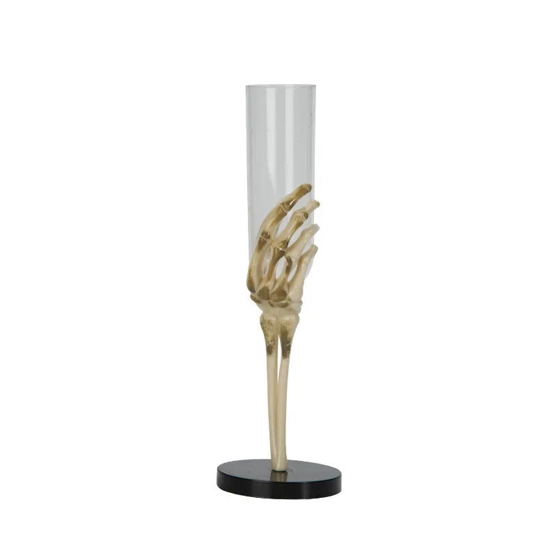 Halloween Skeleton Hand Goblet – Retro Plastic Champagne Flute with Skull Hand Arm Design for Halloween Party, Bar & Table Decor